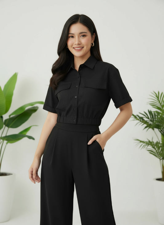 Camisa blusa dama coello bolsas negro Z1-1377-A 390275