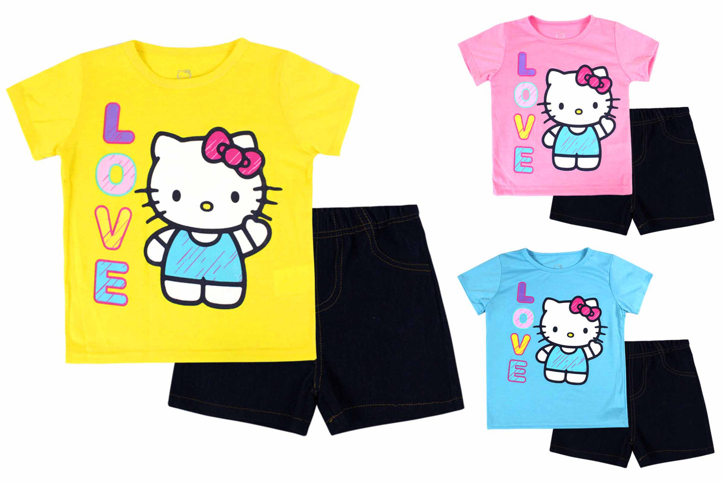 Set conjunto dos piezas para niña hello kitty 2 a 8 años H9-HK-103D rosada