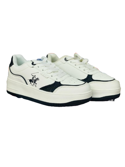 Tenis blanco negro Polo adulto mujer o niña grande STACY-WHBL-W5-B 1045865