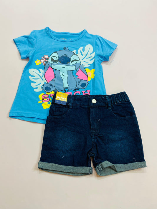 Conjunto para niña short jean Stitch azul D9-STI-100D 460340