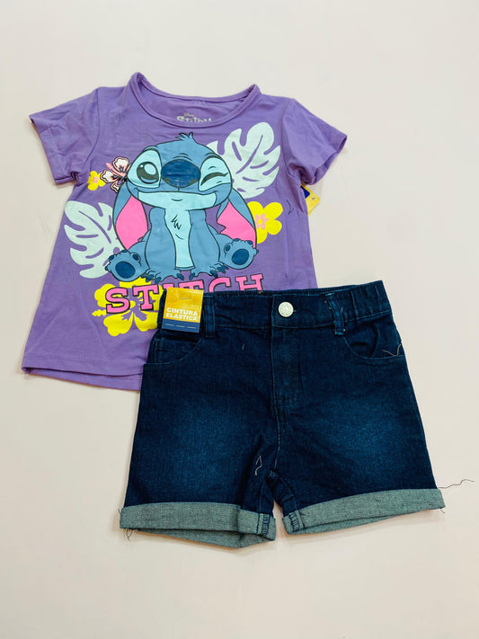 Conjunto para niña short jean Stitch morado D9-STI-100D 460340