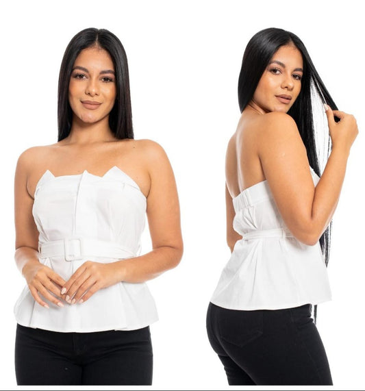 Blusa blanco Top tubo para mujer dama CTD1198-33 490350