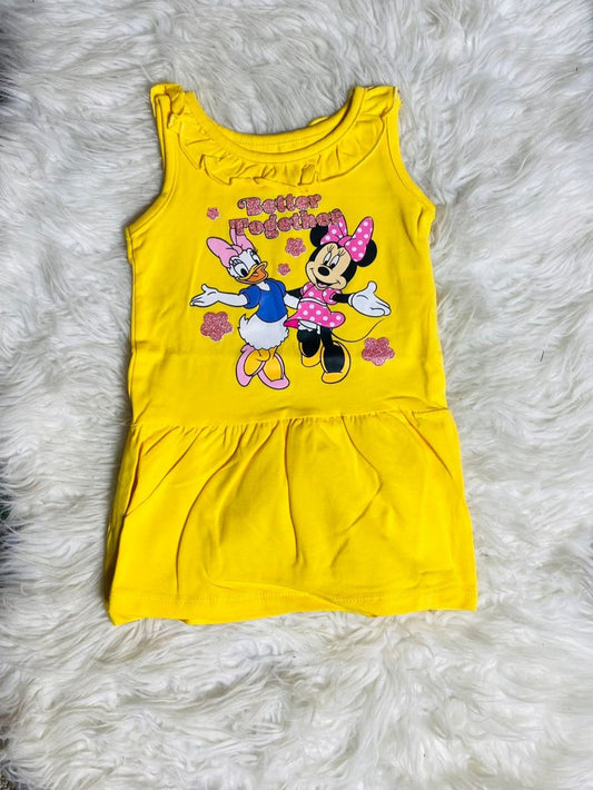 Vestido Minnie amarillo 12m a 3T D10-MI-1285B