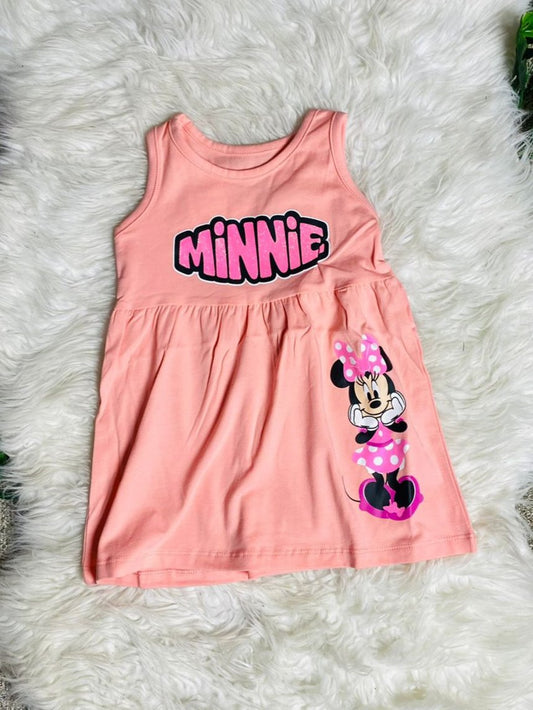 Vestido Minnie rosado 12m a 3T D10-MI-1283B