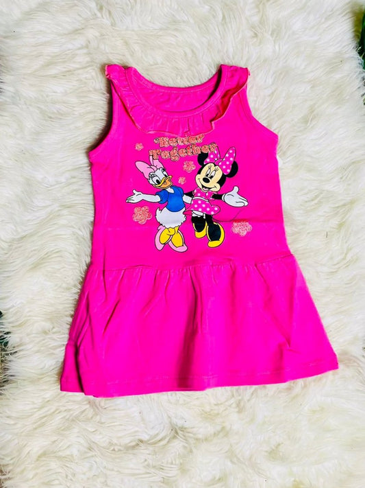 Vestido Minnie rosado  12m a 3T D10-MI-1285B