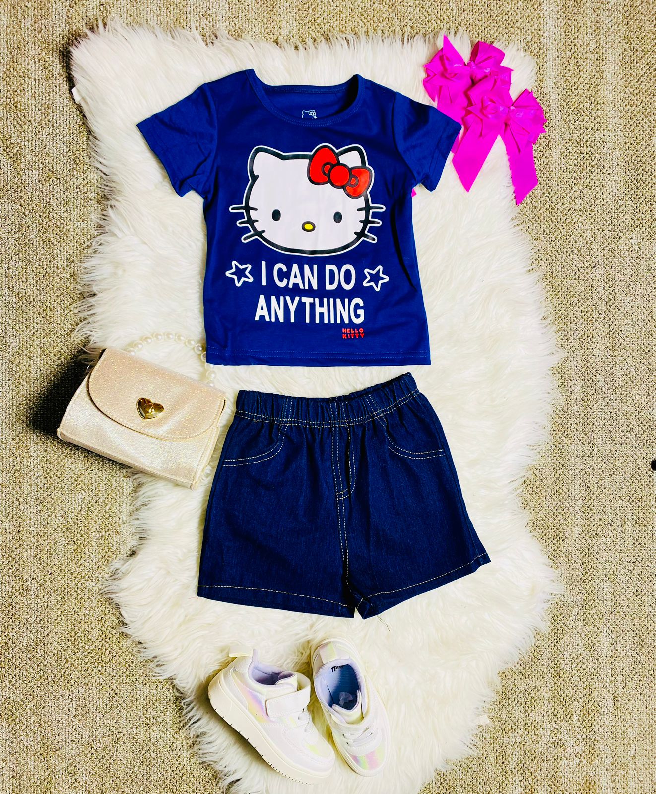 Set conjunto dos piezas para niña hello kitty 2 a 8 años azul H9-HK-100D